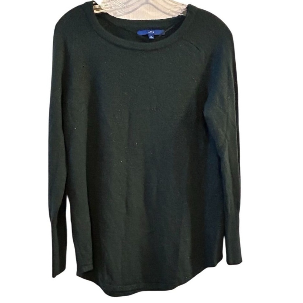 Apt. 9 Women's Medium metallic Green Pullover Sweater Long Sleeve Casual
